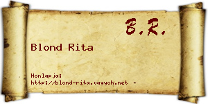 Blond Rita névjegykártya
